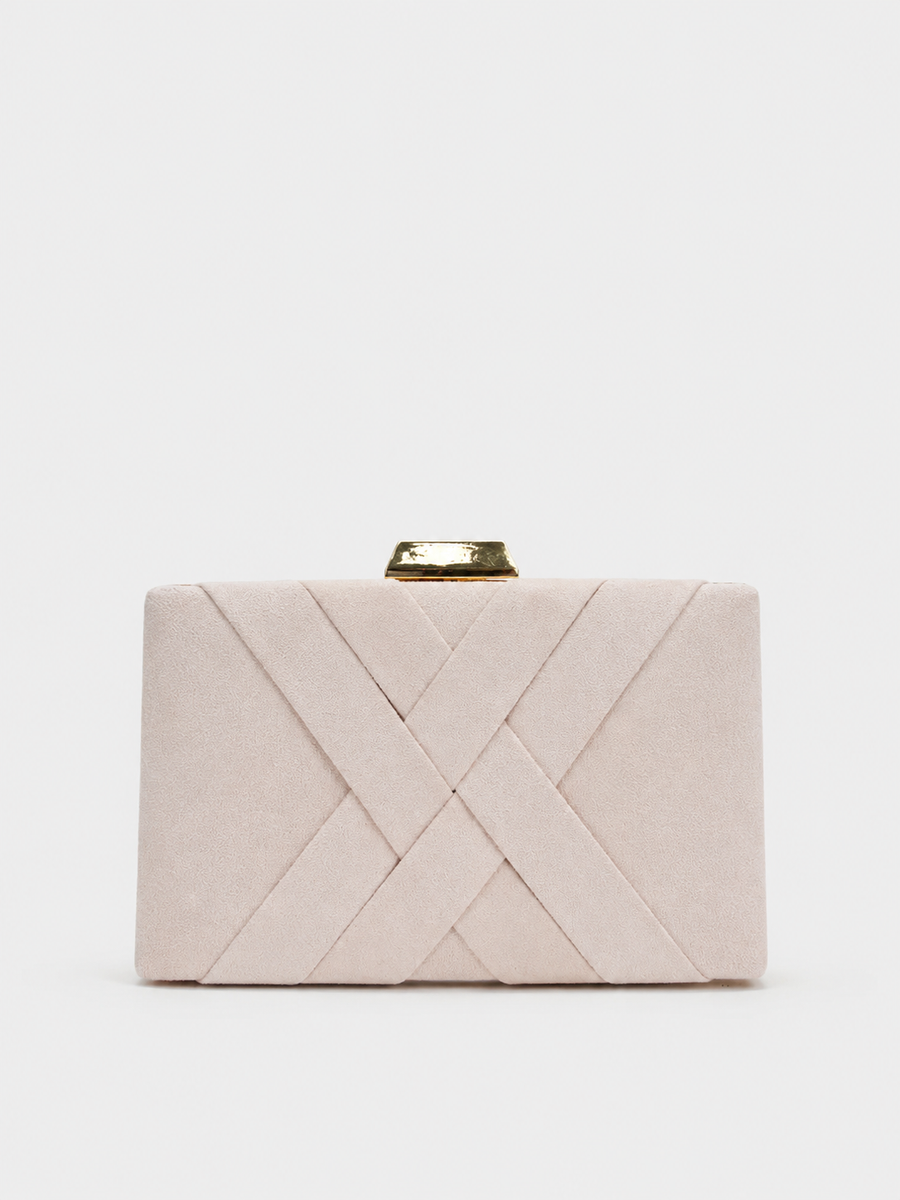 Clutch trenzado rosa