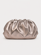 Clutch piel bombonera bronce