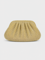 Clutch bombonera brillos dorado