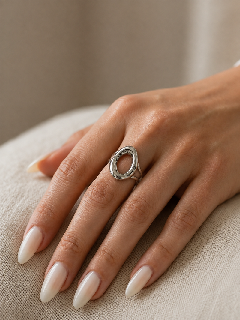 Anillo aro plateado