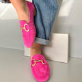 Mocasines Rosa con Detalle Dorado
