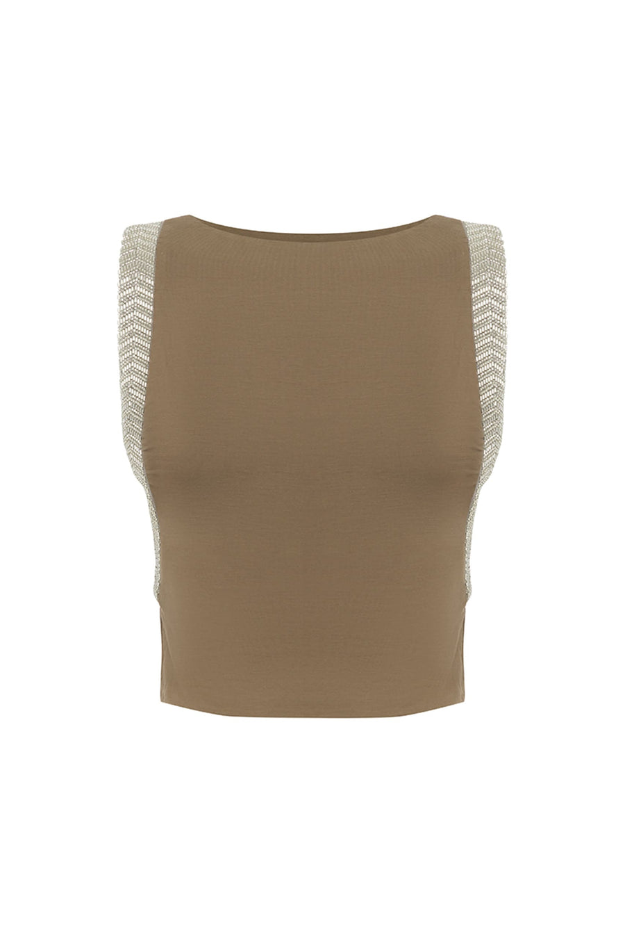 Remy | Top con Espalda Nadadora y Lentejuelas – Moca