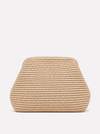 Clutch entrelazado rafia beige