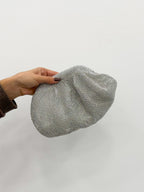 Clutch bombonera brillos plata