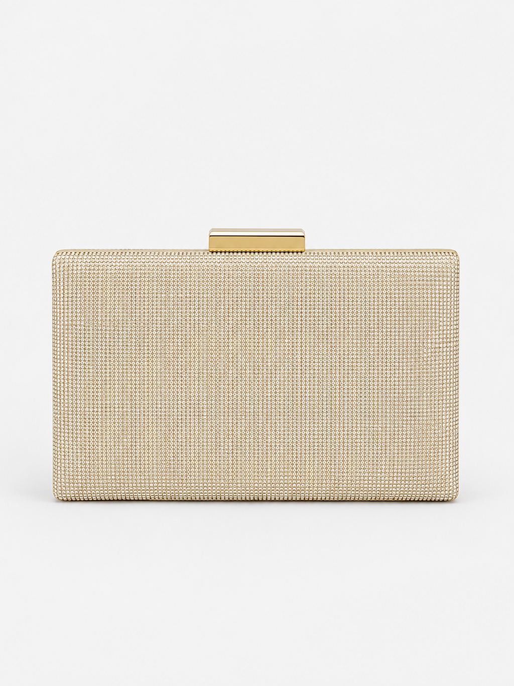 Clutch brillitos rectángulo dorado