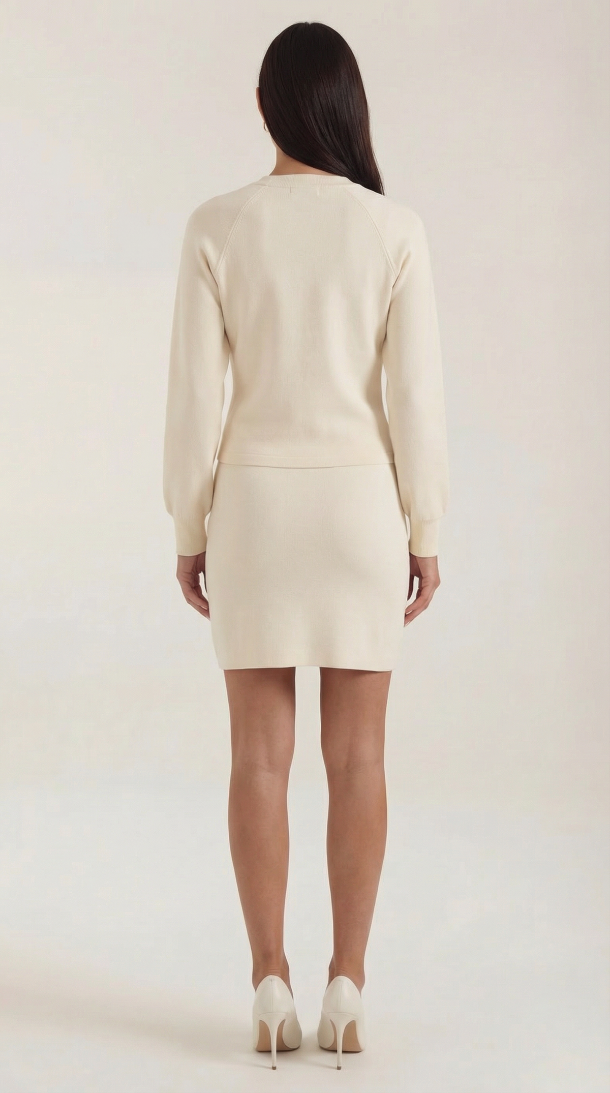 Conjunto de Chaqueta de Punto y Falda con Botones Carrie
