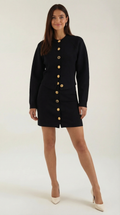 Conjunto de Chaqueta de Punto y Falda con Botones Carrie