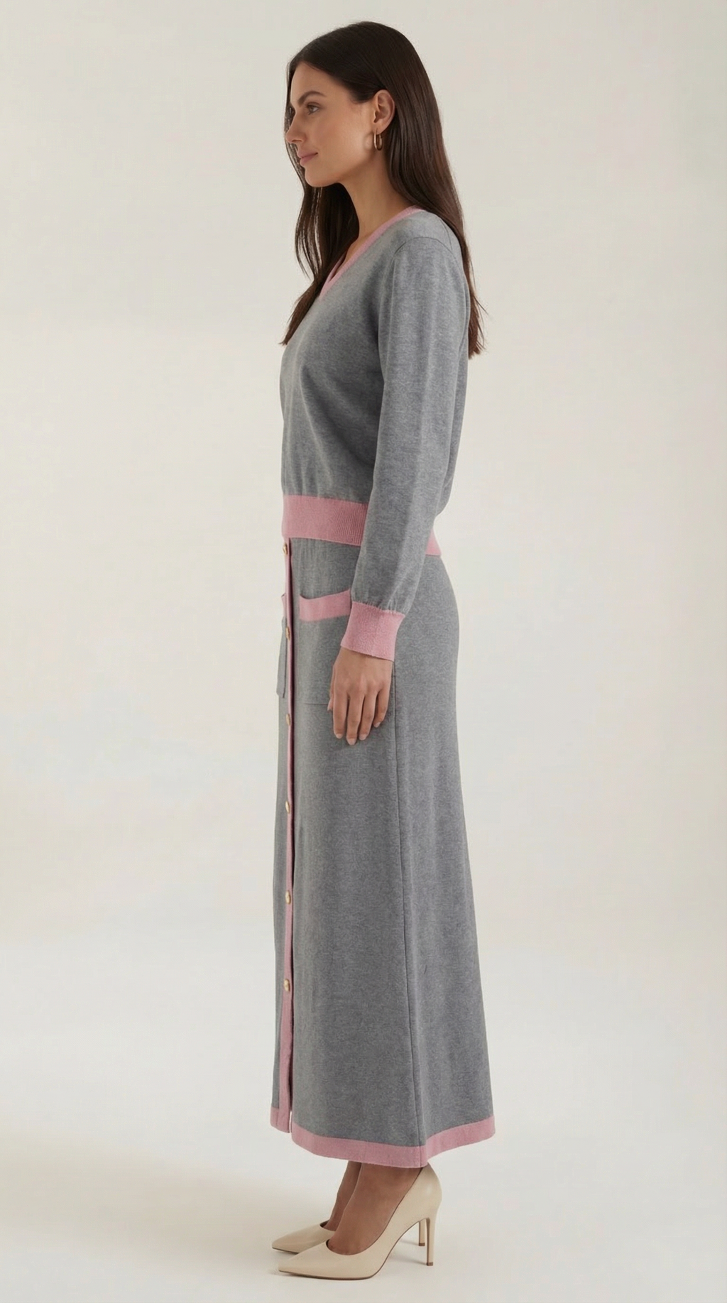 Conjunto de Suéter V y Falda Midi 'Cheryl'
