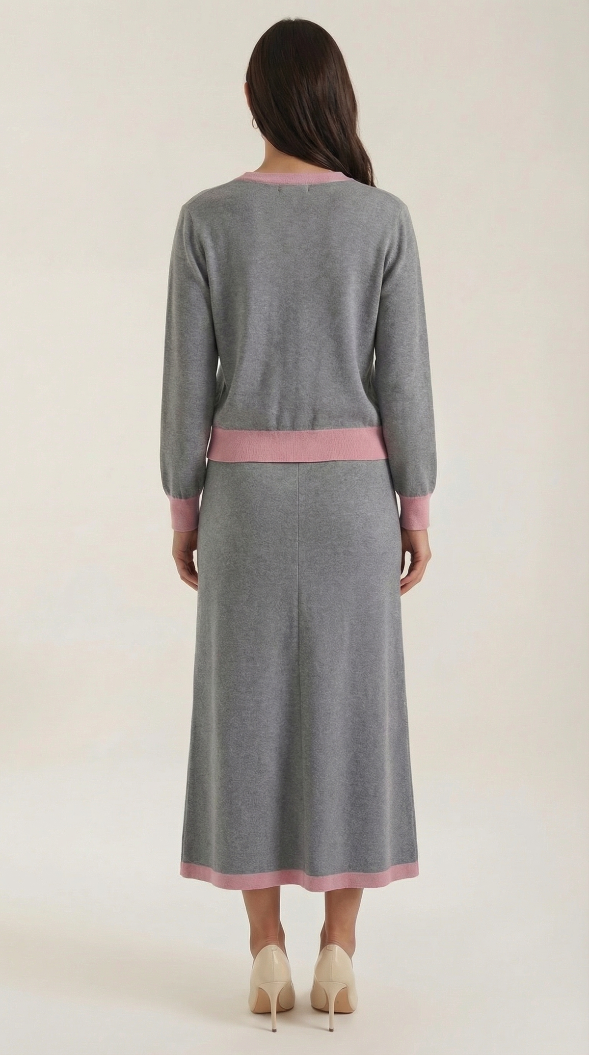 Conjunto de Suéter V y Falda Midi 'Cheryl'