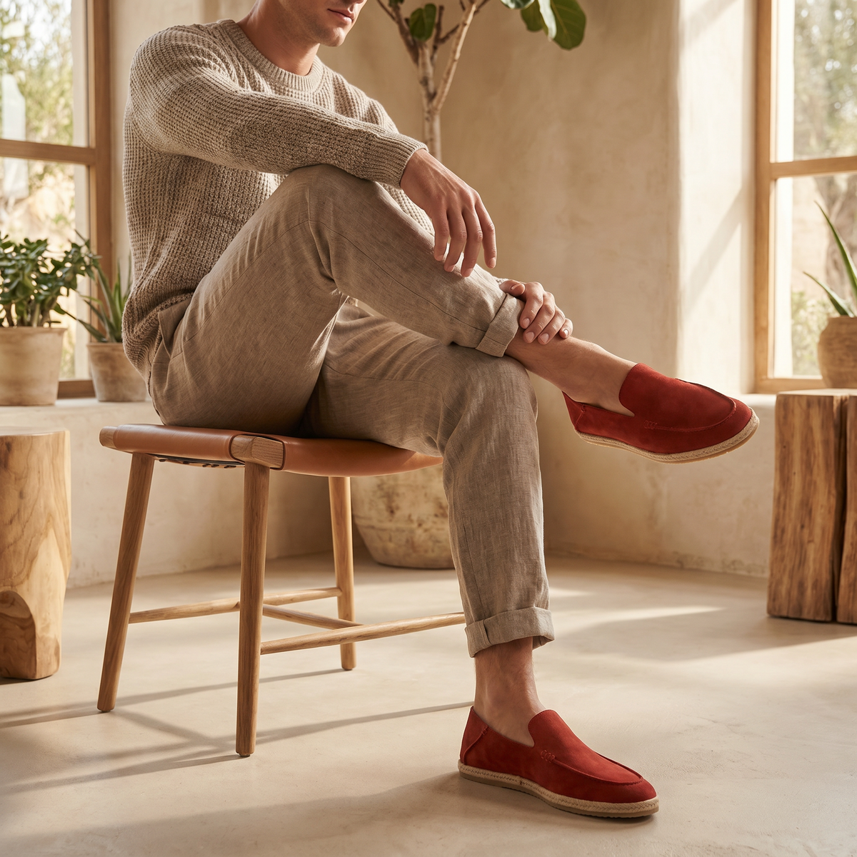 Mocasines Alpargata de Ante para Hombre