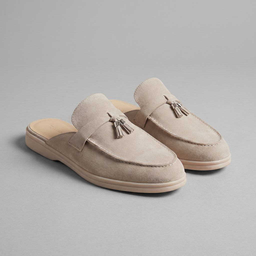 Mules de Ante para Hombre con Hebilla Metálica