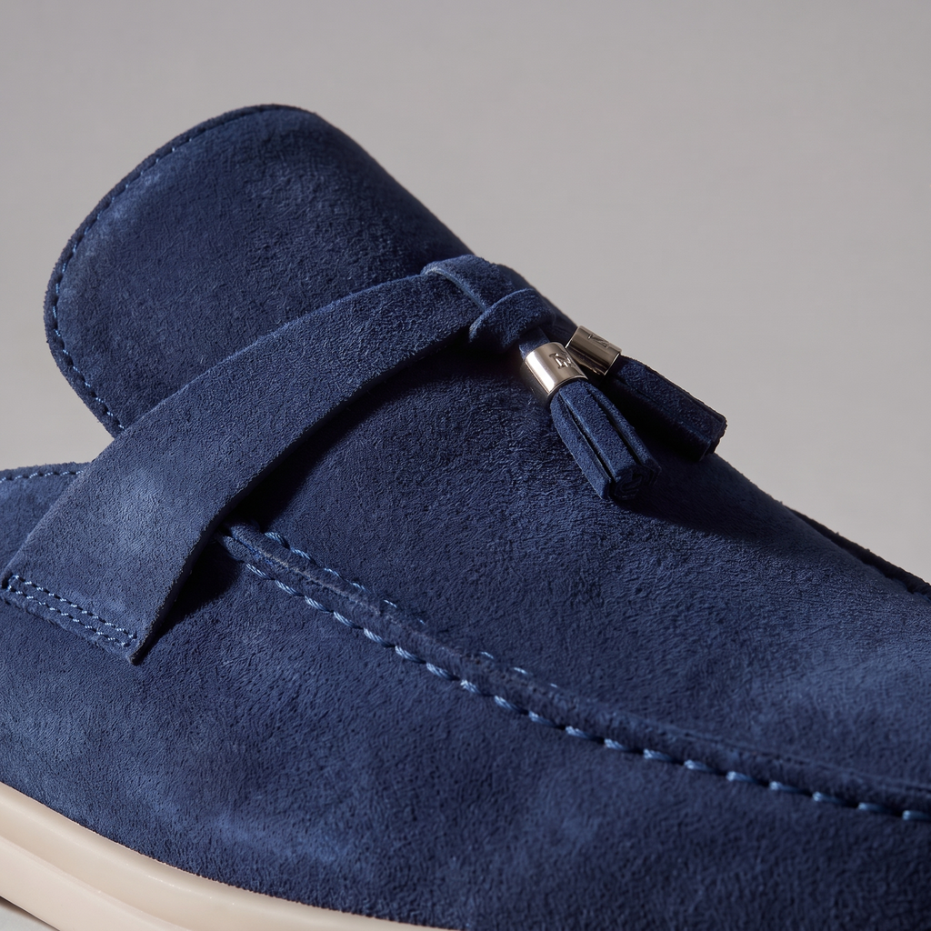 Mules de Ante para Hombre con Hebilla Metálica