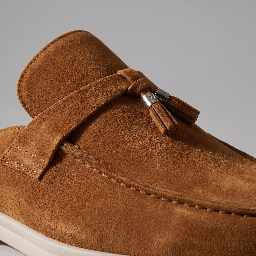 Mules de Ante para Hombre con Hebilla Metálica