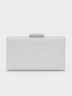 Clutch brillitos rectángulo plata
